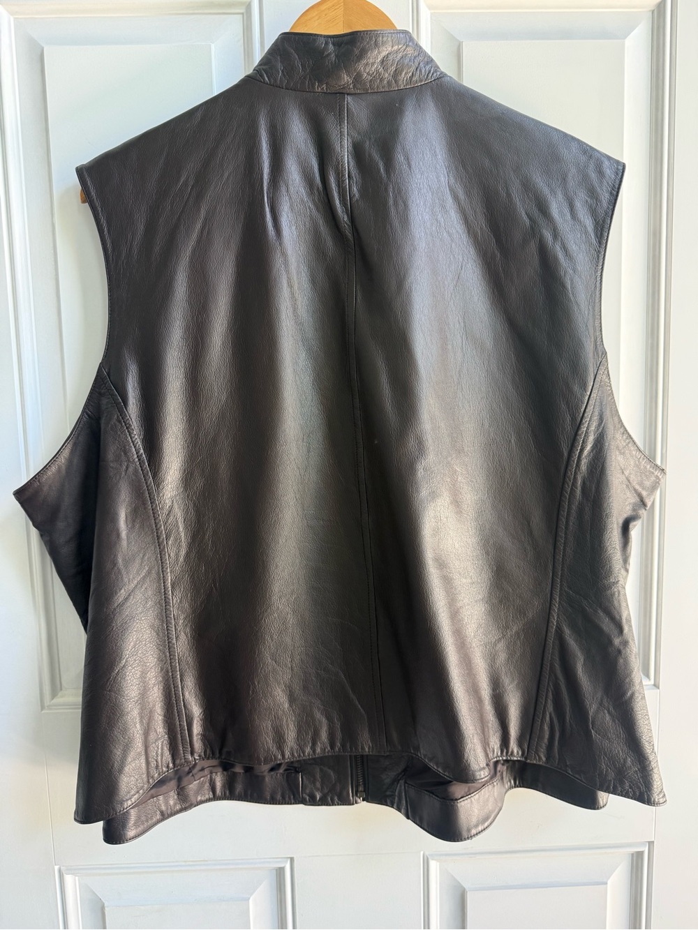 Women’s Vintage Leather Sleeveless Zip Front Vest Apostrophe Woman Sears western - Picture 2 of 9